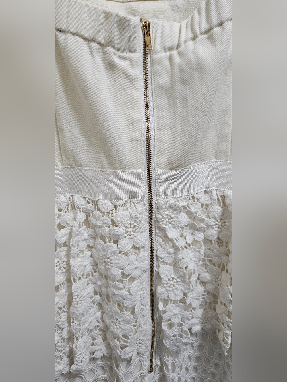 Boston Proper Cream Lace-Trim Sleeveless Dress - Picture 7 of 8